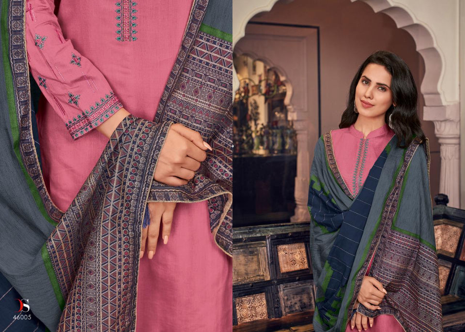 Perigia Collection Pure Pashmina Suit - Pink