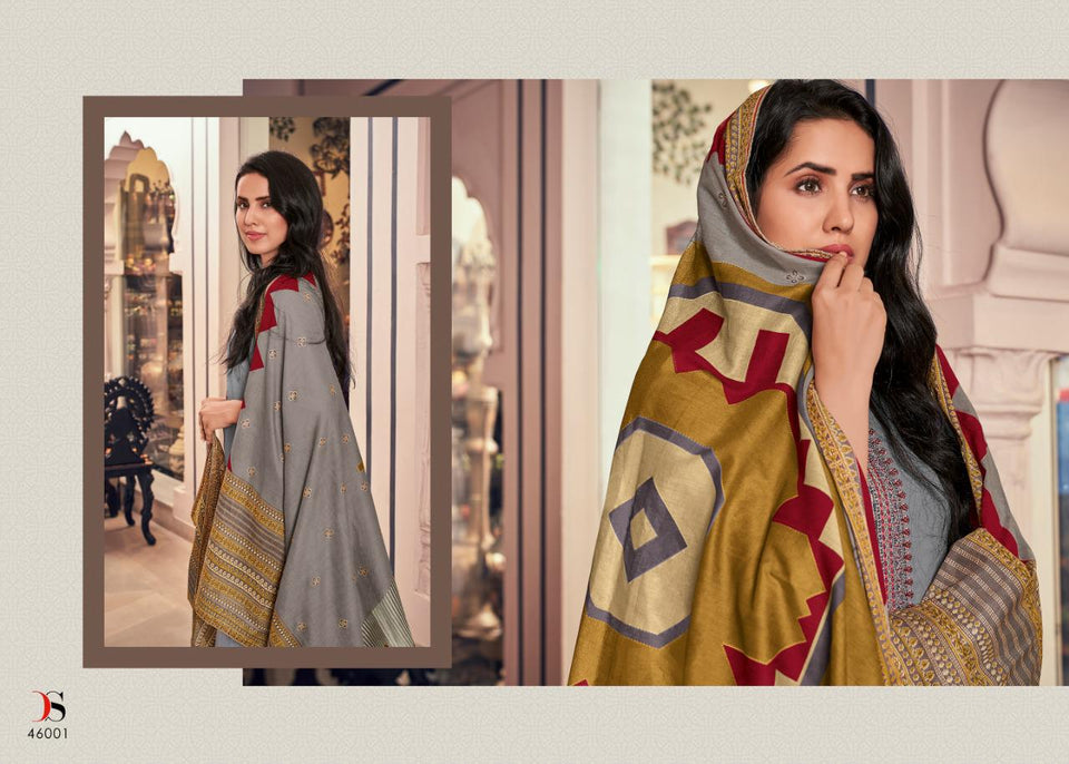 Perigia Collection Pure Pashmina Suit - Grey