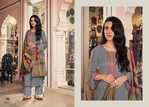 Perigia Collection Pure Pashmina Suit - Grey