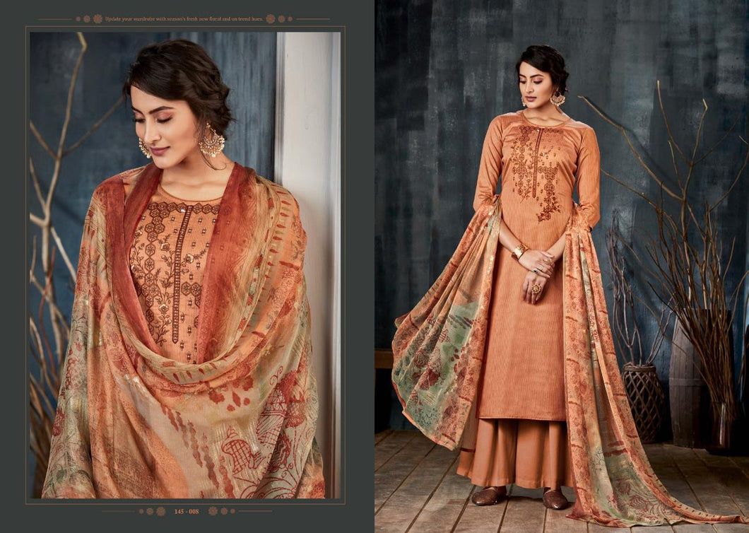 Venice Collection Nikhar Salwar Suit - Tangy Orange